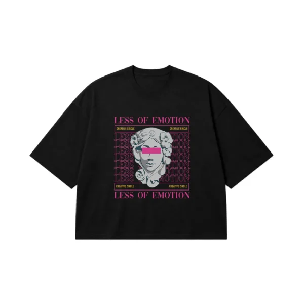 تیشرت باکسی مجسمه کلاسیک طرح Less of Emotion کد 23071
