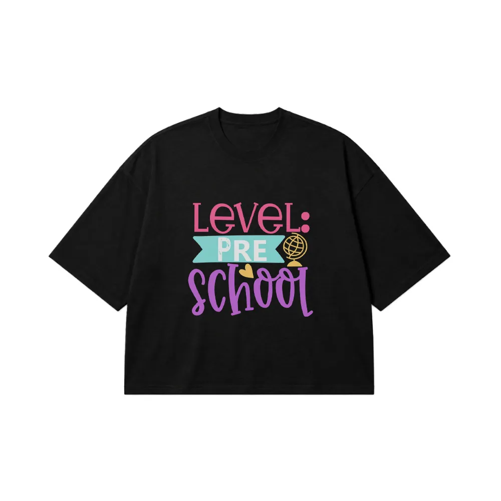 تیشرت باکسی نوشته Level Pre School کد 23094