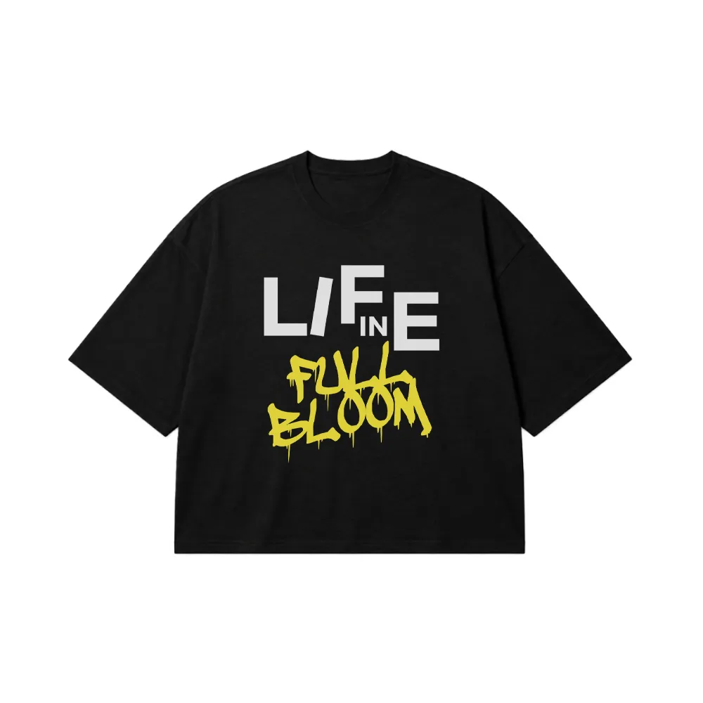 تیشرت باکسی تایپوگرافی Life in Full Bloom کد 23106