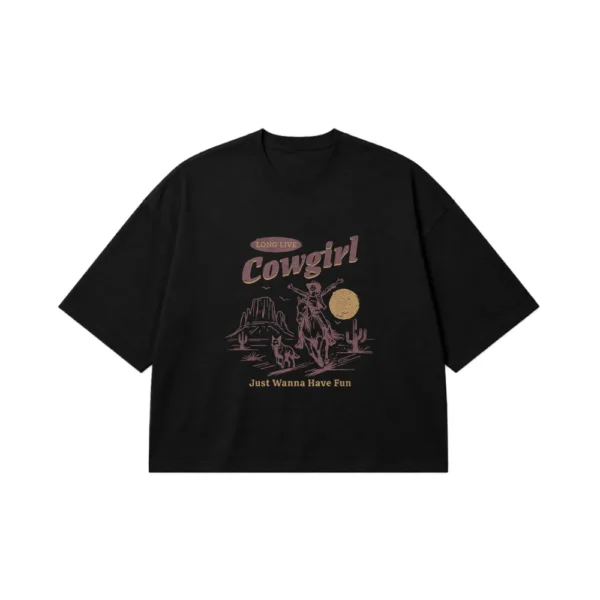 تیشرت باکسی کابوی طرح Long Live Cowgirl کد 23193