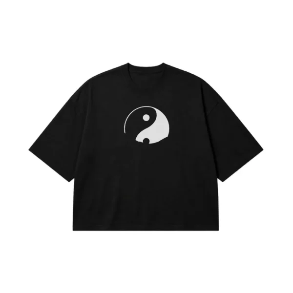 تیشرت باکسی طرح یین یانگ (Yin Yang) کد 23198