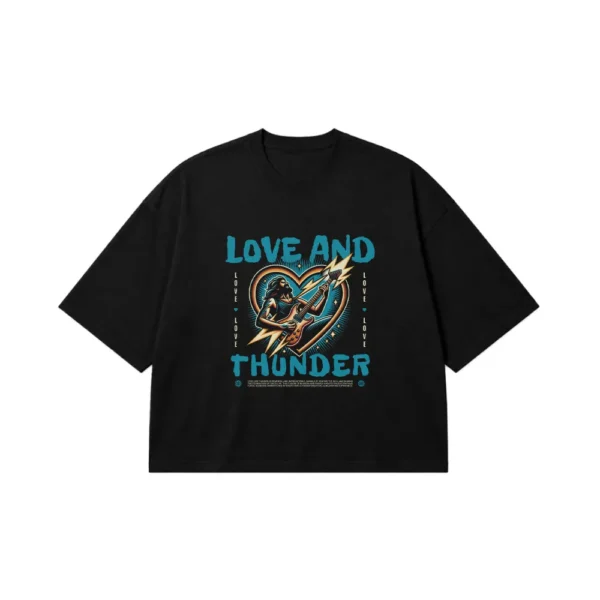 تیشرت باکسی راک طرح Love and Thunder کد 23224