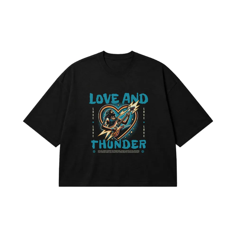 تیشرت باکسی راک طرح Love and Thunder کد 23224