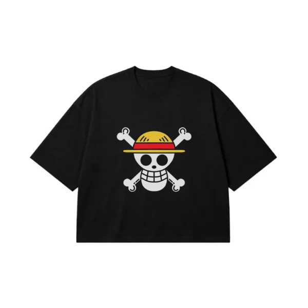 تیشرت باکسی انیمه وان پیس طرح جولی راجر (Jolly Roger) کد 23304