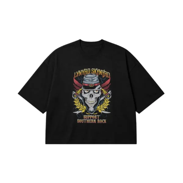 تیشرت باکسی جمجمه طرح Lynyrd Skynyrd راک جنوبی کد 23360