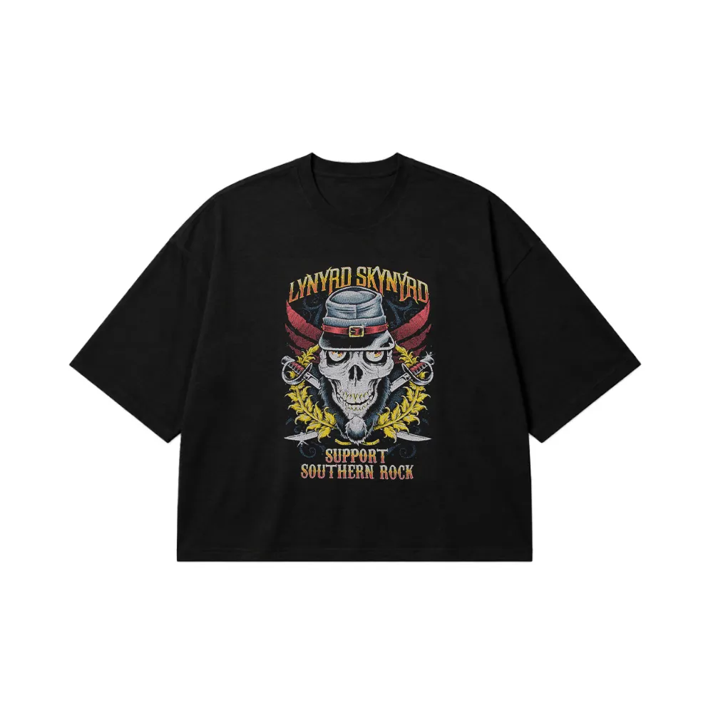 تیشرت باکسی جمجمه طرح Lynyrd Skynyrd راک جنوبی کد 23360