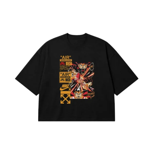 تیشرت باکسی انیمه دراگون بال و نایکی طرح نبرد گوکو و وجیتا کد 23419