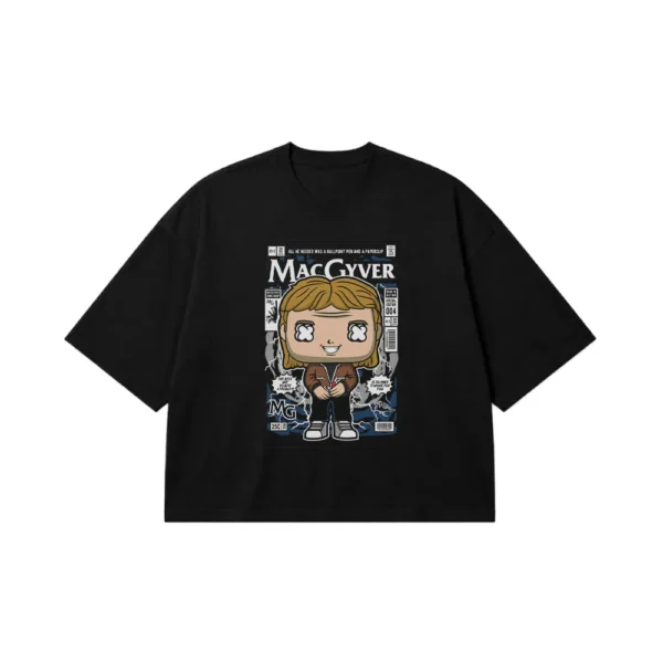 تیشرت باکسی مک‌گایور طرح کارتونی (MacGyver) کد 23469