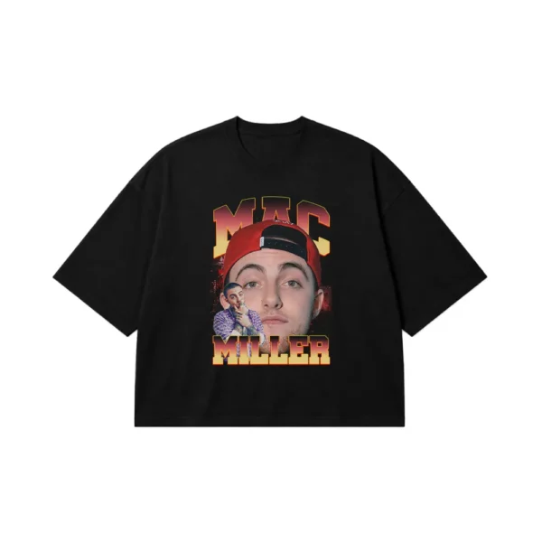 تیشرت باکسی مک میلر طرح پرتره (Mac Miller) کد 23474