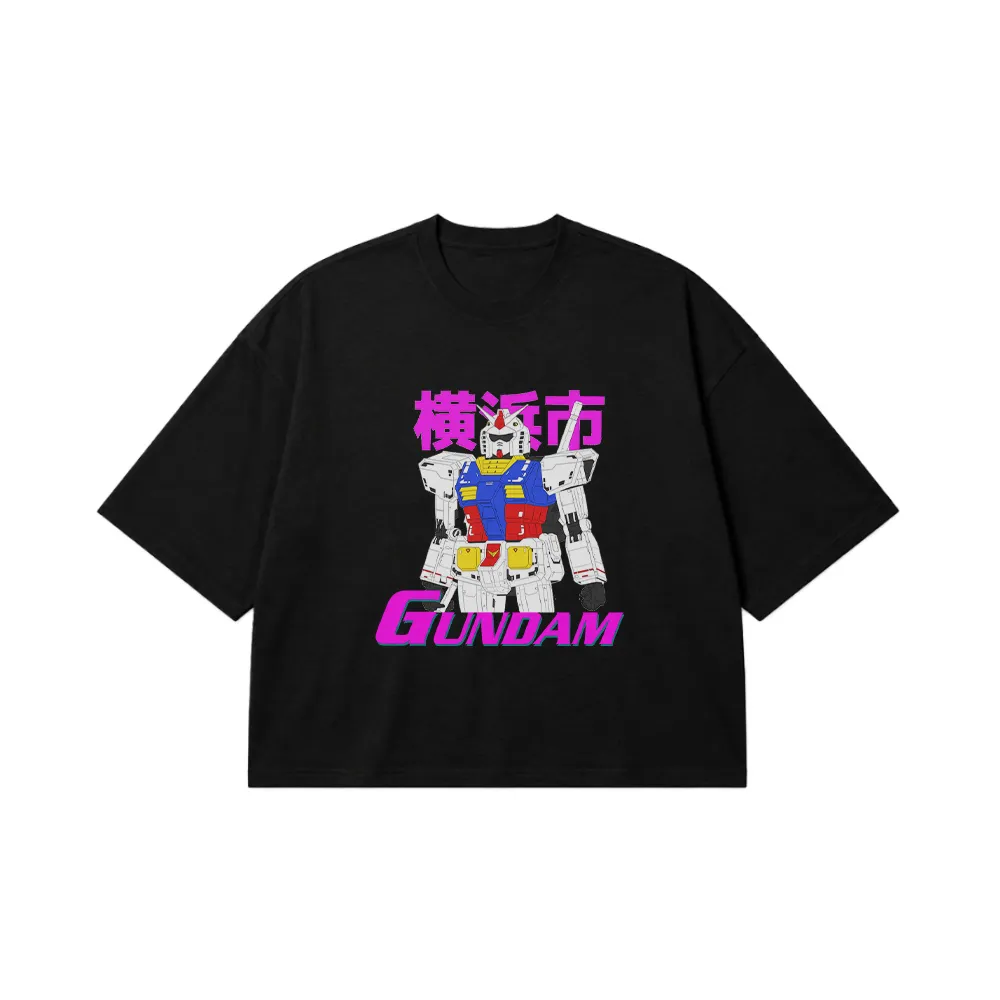 تیشرت باکسی انیمه گاندام طرح ربات کلاسیک (Gundam) کد 2350