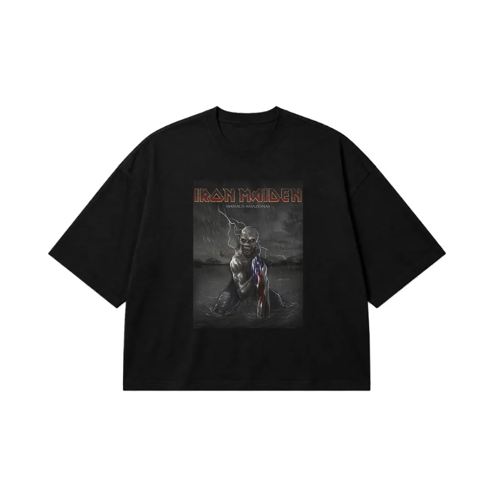 تیشرت باکسی آیرون میدن طرح ادی در باران (Iron Maiden) کد 23505