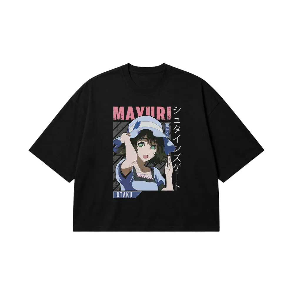 تیشرت باکسی انیمه اشتاینز گیت طرح مایوری اوتاکو سبز (Mayuri Otaku) کد 23671
