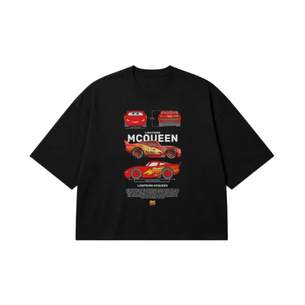 تیشرت باکسی انیمیشن کارز طرح لایتنینگ مک‌کویین (Lightning McQueen) کد 23677
