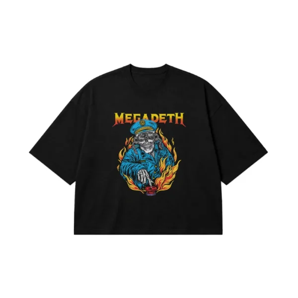 تیشرت باکسی مگادث طرح جمجمه کاپیتان (Megadeth) کد 23716