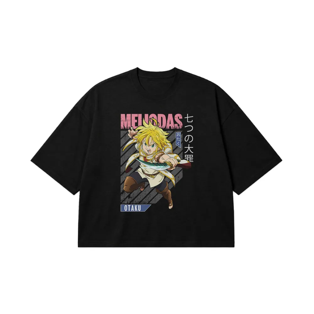 تیشرت باکسی انیمه گناهان هفتگانه طرح ملیوداس (Meliodas) کد 23775