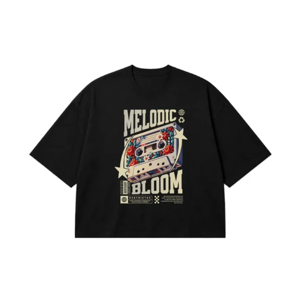تیشرت باکسی طرح موزیک Melodic Bloom کد 23777