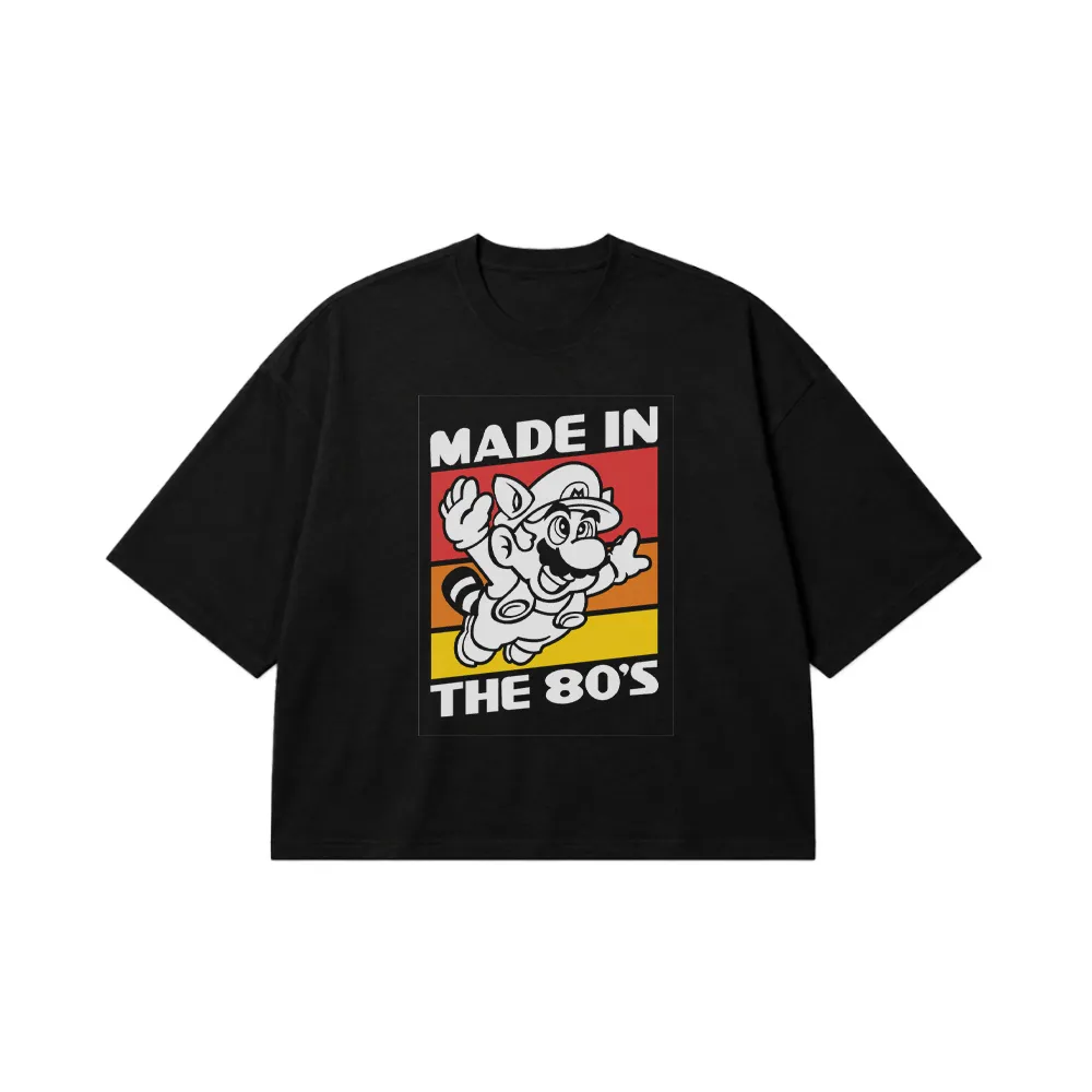 تیشرت باکسی سوپر ماریو طرح Made In The 80s کد 2380