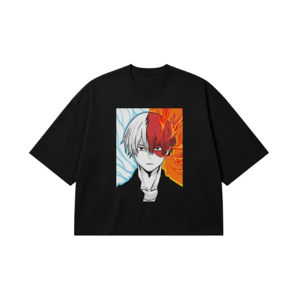 تیشرت باکسی انیمه My Hero Academia طرح شوتو تودوروکی (Shoto Todoroki) کد 23934