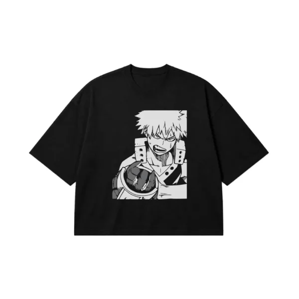 تیشرت باکسی انیمه My Hero Academia طرح باکوگو (Bakugo) کد 23940
