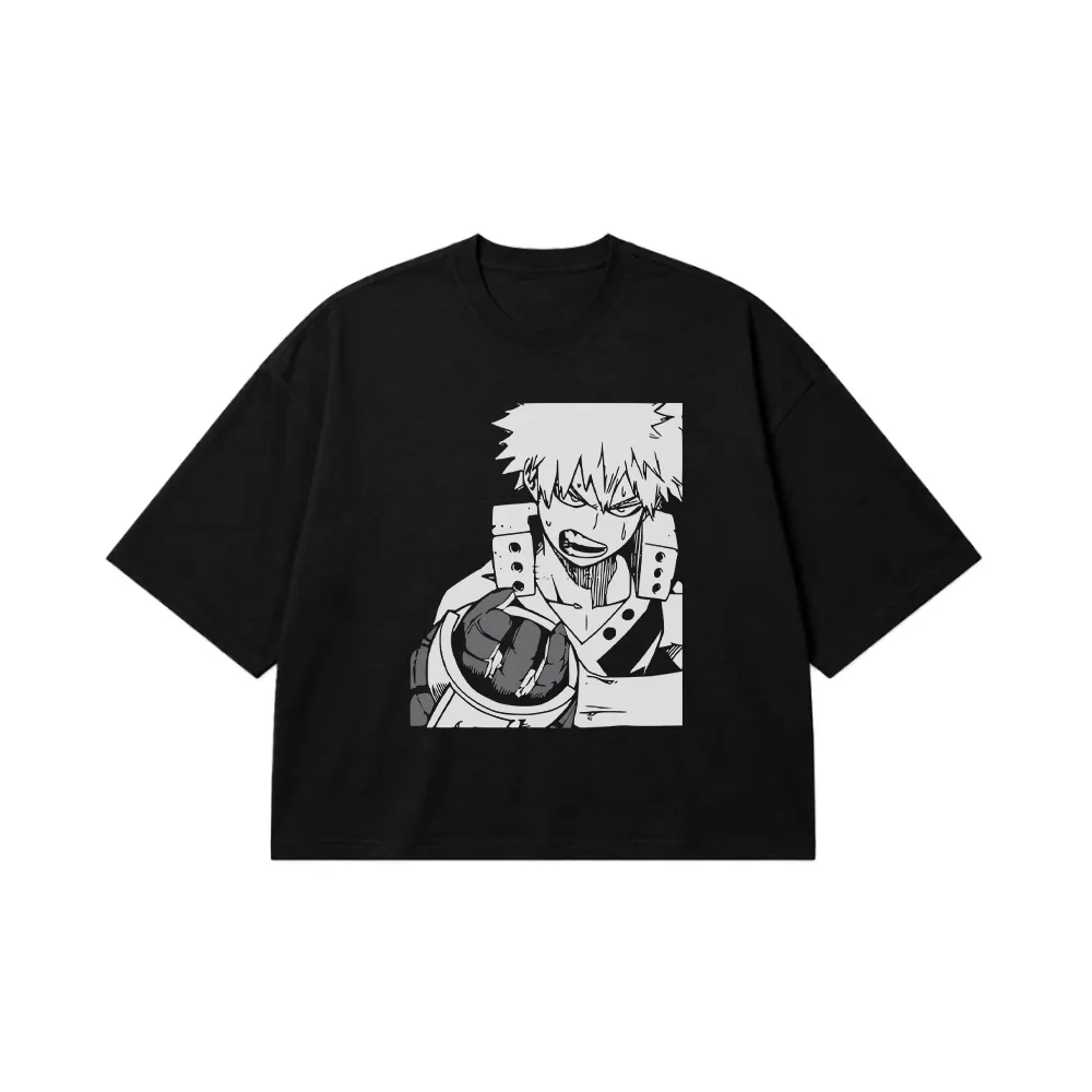 تیشرت باکسی انیمه My Hero Academia طرح باکوگو (Bakugo) کد 23940