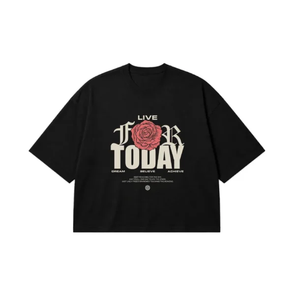 تیشرت باکسی انگیزشی طرح For Today کد 2499