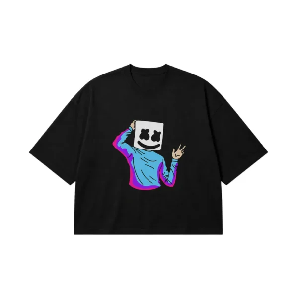 تیشرت باکسی مارشملو طرح پرتره رنگی (Marshmello) کد 2592