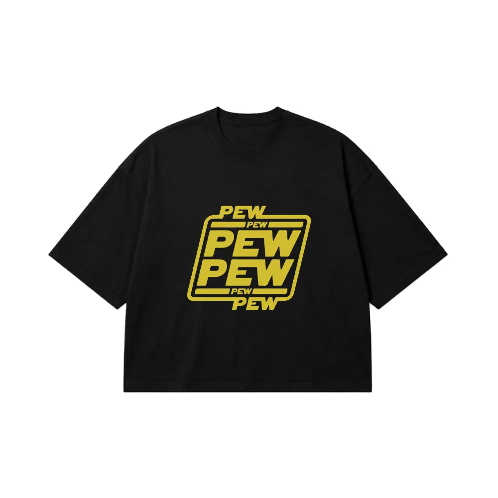 تیشرت باکسی استار وارز طرح Pew Pew کد 2594