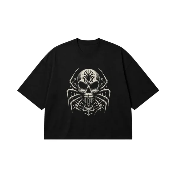 تیشرت باکسی جمجمه و تار عنکبوت (Spider Skull) کد 26