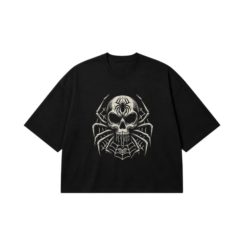 تیشرت باکسی جمجمه و تار عنکبوت (Spider Skull) کد 26