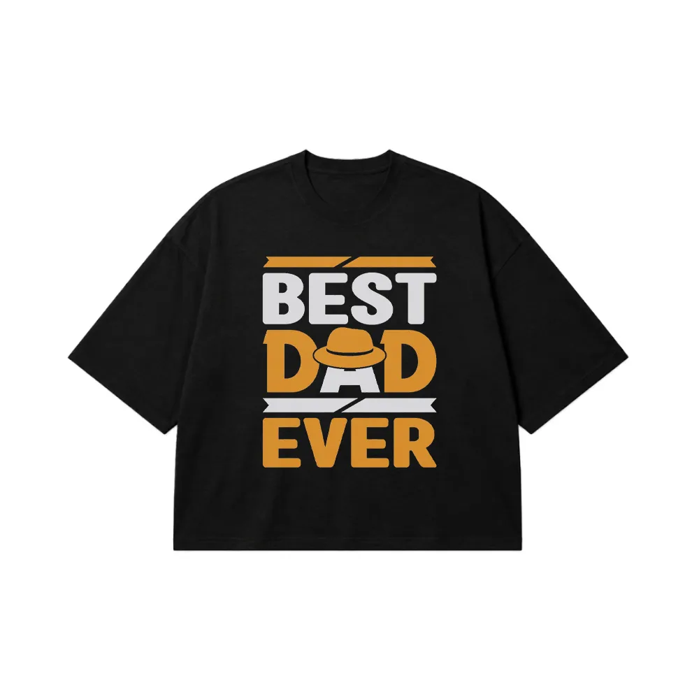 تیشرت باکسی پدر طرح Best Dad Ever نارنجی کد 2675