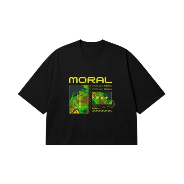 تیشرت باکسی استریت‌ویر طرح Moral کد 2739