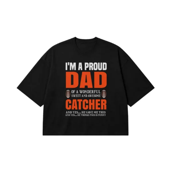 تیشرت باکسی پدر بازیکن کچر بیسبال طرح Proud Dad کد 2755