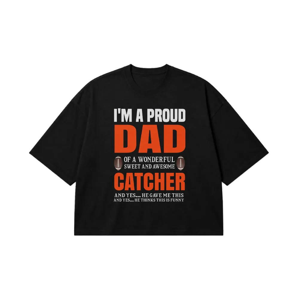 تیشرت باکسی پدر بازیکن کچر بیسبال طرح Proud Dad کد 2755