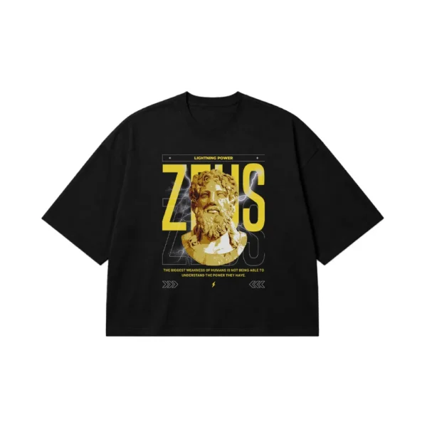 تیشرت باکسی تندیس زئوس و نوشته Zeus کد 280
