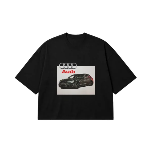 تیشرت باکسی آئودی طرح سدان مشکی (Audi) کد 2819