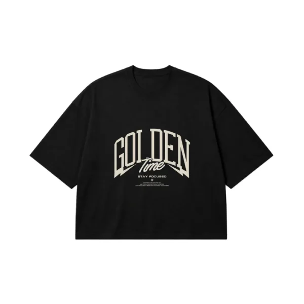 تیشرت باکسی تایپوگرافی Golden Time کد 2834