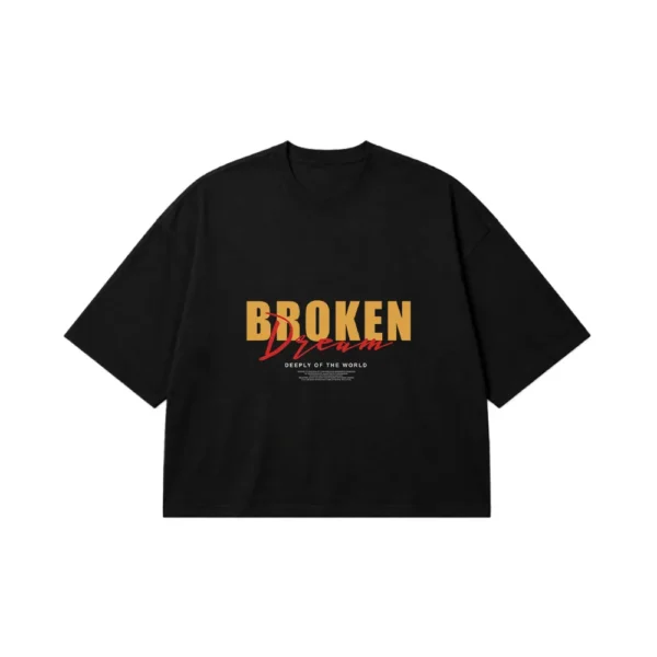 تیشرت باکسی تایپوگرافی Broken Dream کد 2862