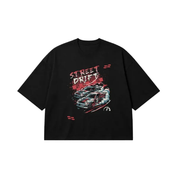 تیشرت باکسی ماشین ژاپنی طرح Street Drift کد 2944