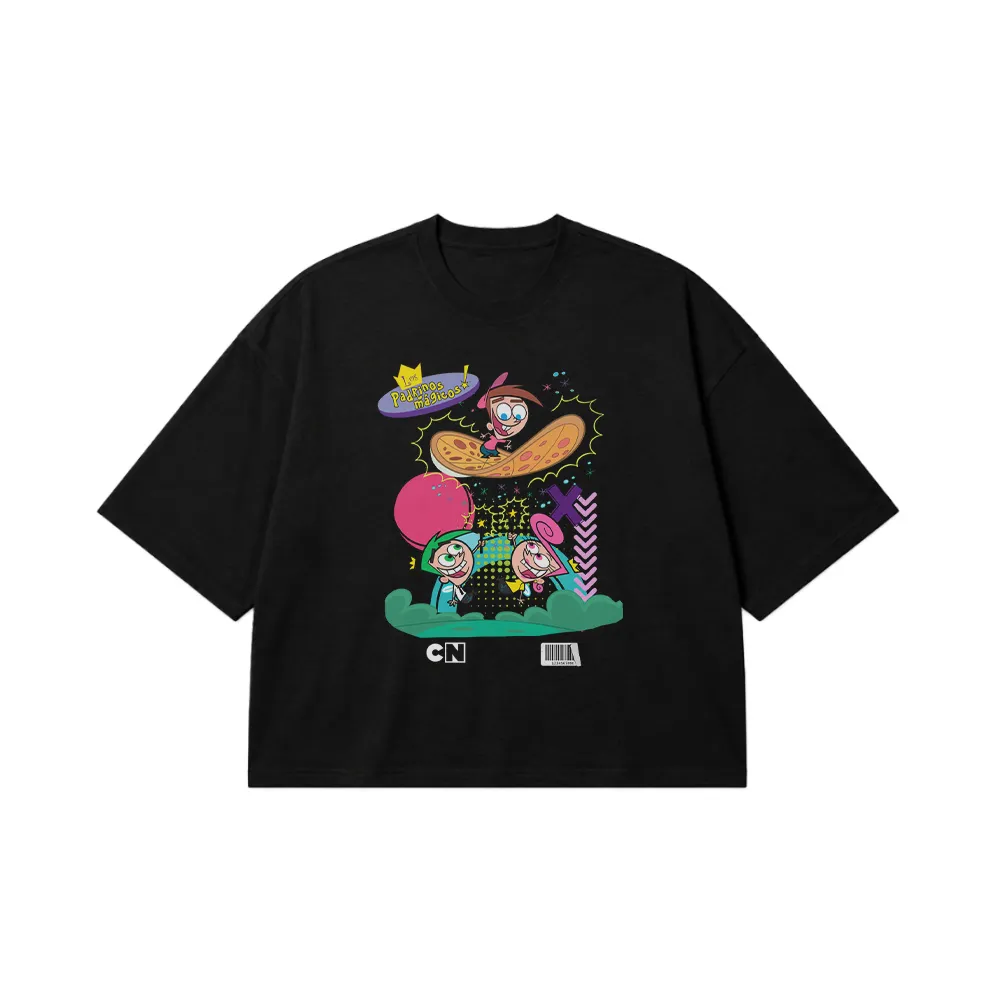 تیشرت باکسی کارتون Fairly OddParents طرح جادویی کد 2947