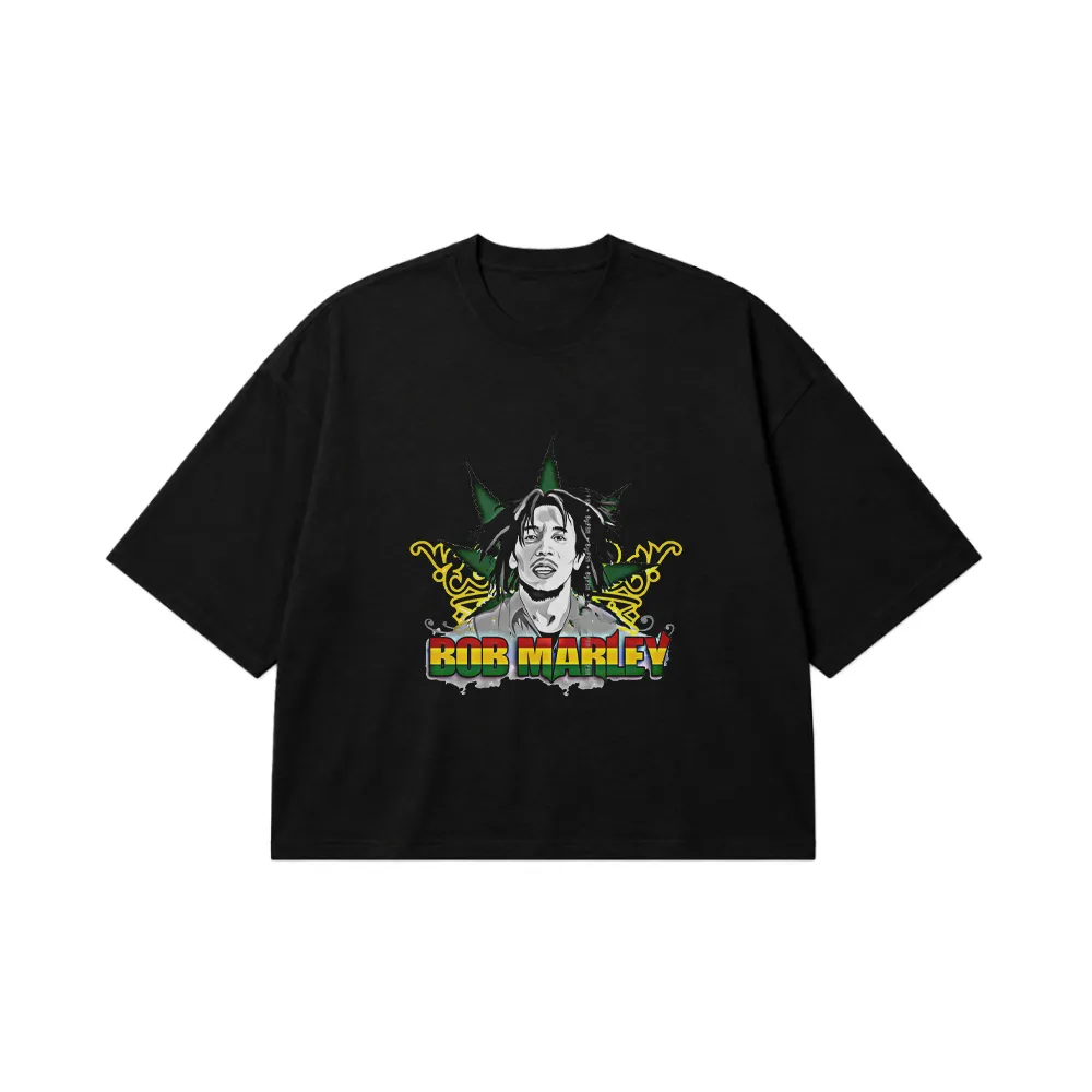 تیشرت باکسی باب مارلی طرح پرتره (Bob Marley) کد 300