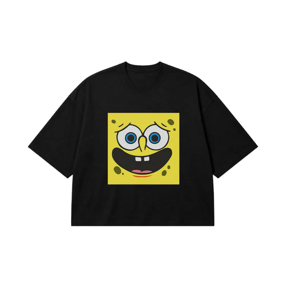 تیشرت باکسی باب اسفنجی طرح صورت خندان (SpongeBob) کد 3015