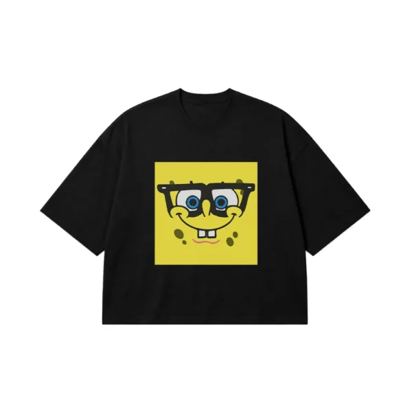 تیشرت باکسی باب اسفنجی طرح عینکی کارتونی (SpongeBob) کد 3061
