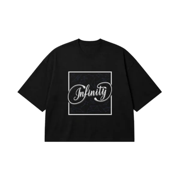 تیشرت باکسی تایپوگرافی Infinity طرح مینیمال کد 3069