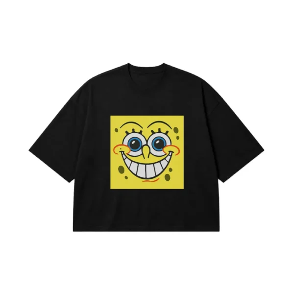 تیشرت باکسی باب اسفنجی طرح صورت خندان (SpongeBob) کد 3082