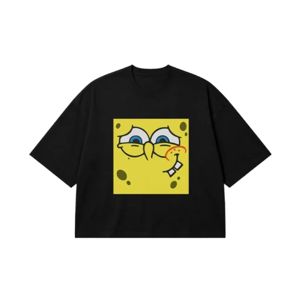 تیشرت باکسی باب اسفنجی طرح صورت غمگین (SpongeBob) کد 3106