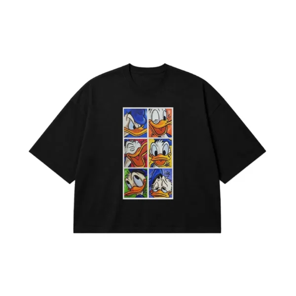 تیشرت باکسی دیزنی طرح دونالد داک پاپ‌آرت (Donald Duck) کد 3118