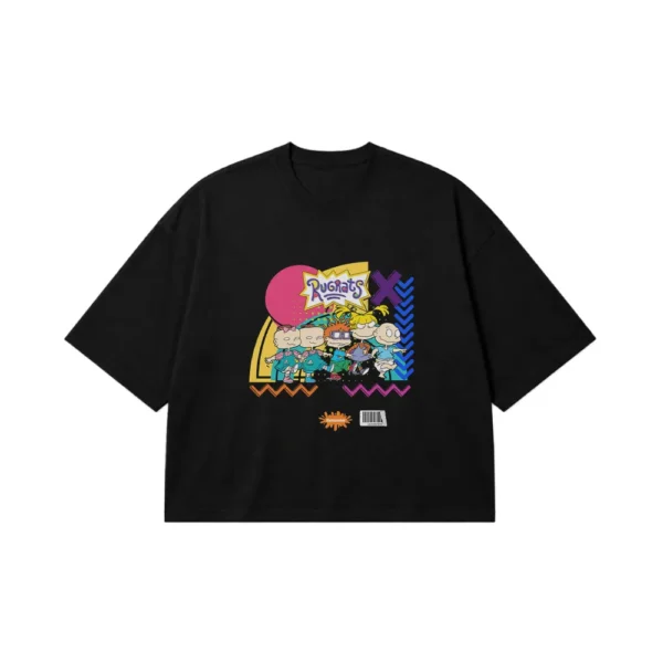تیشرت باکسی راگرتس طرح کارتونی نئونی (Rugrats) کد 3140