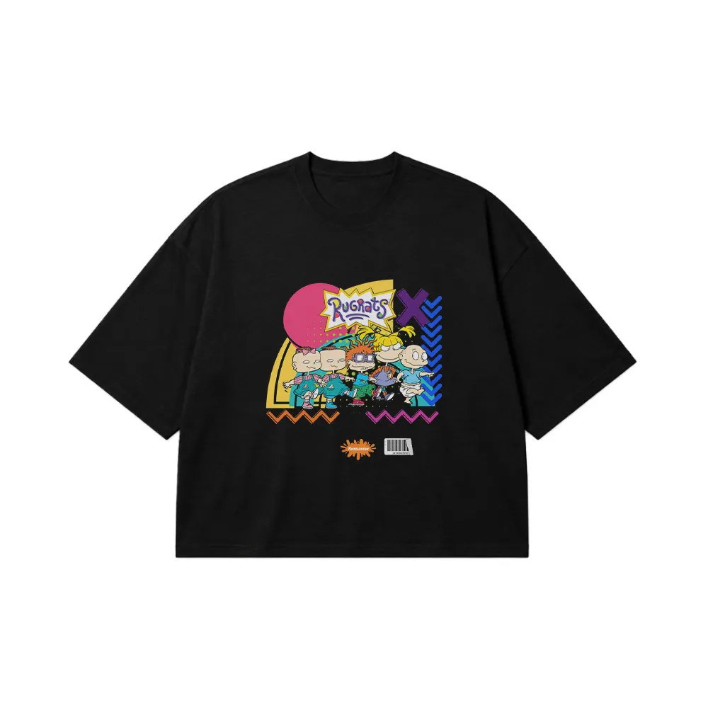 تیشرت باکسی راگرتس طرح کارتونی نئونی (Rugrats) کد 3140
