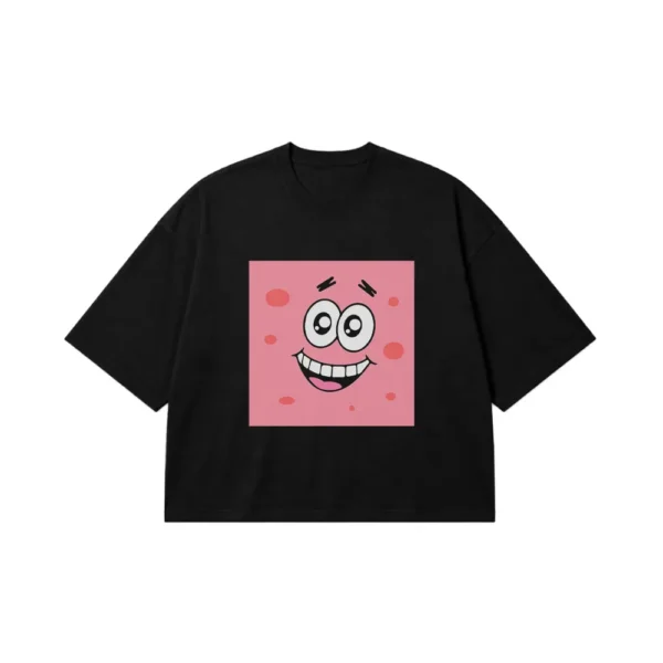 تیشرت باکسی پاتریک طرح صورت کارتونی (Patrick Star) کد 3183