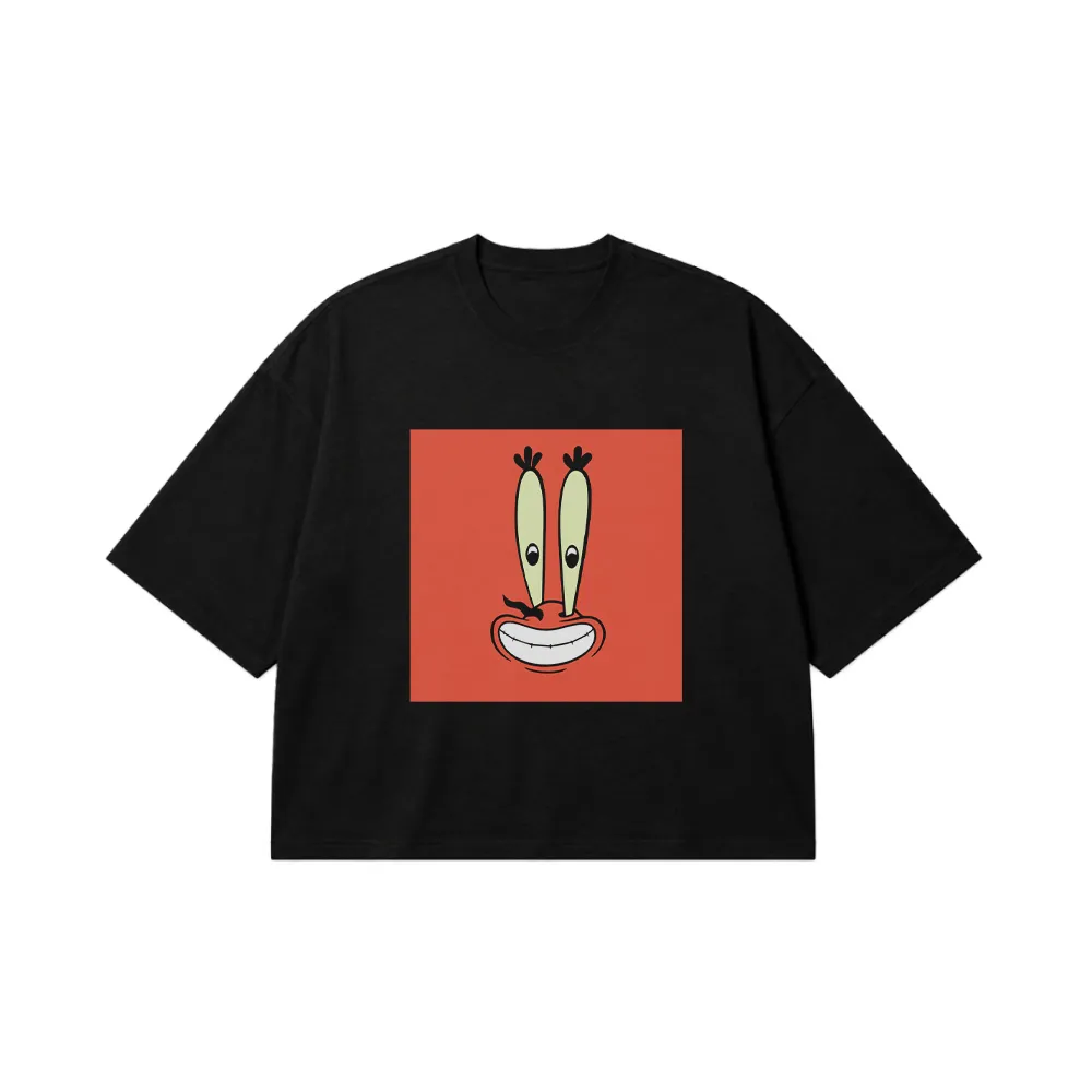 تیشرت باکسی آقای خرچنگ طرح صورت کارتونی (Mr. Krabs) کد 3225